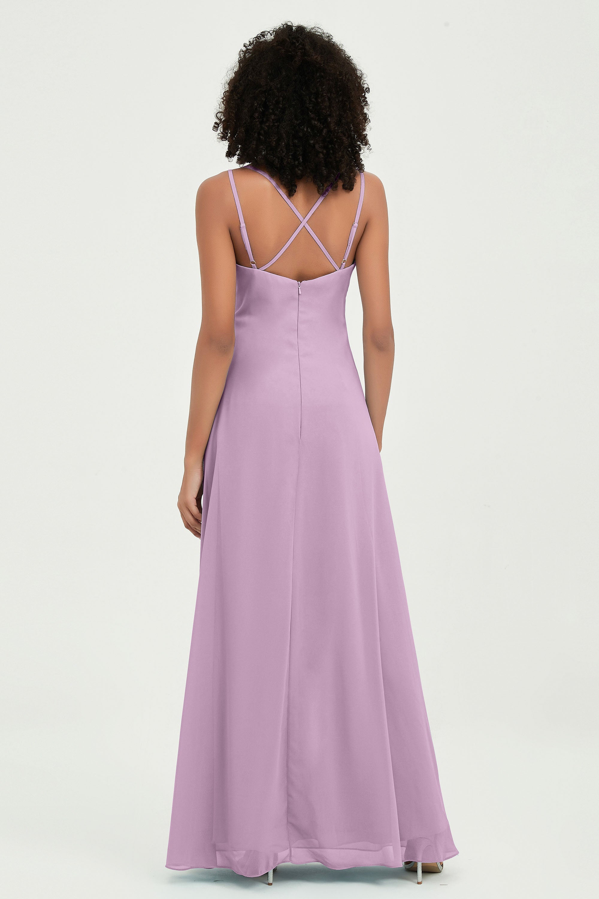 Maxi Chiffon Women's Formal Evening Dresses V Neck Bridesmaid Gowns Dress