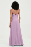 Maxi Chiffon Women's Formal Evening Dresses V Neck Bridesmaid Gowns Dress