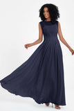 Illusion scoop neckline Chiffon bridesmaid dresses women's formal evening dress gowns