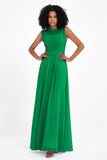 Illusion scoop neckline Chiffon bridesmaid dresses women's formal evening dress gowns
