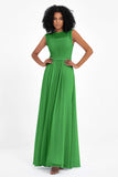 Illusion scoop neckline Chiffon bridesmaid dresses women's formal evening dress gowns