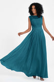 Illusion scoop neckline Chiffon bridesmaid dresses women's formal evening dress gowns