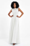Illusion scoop neckline Chiffon bridesmaid dresses women's formal evening dress gowns