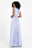 Illusion scoop neckline Chiffon bridesmaid dresses women's formal evening dress gowns
