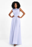 Illusion scoop neckline Chiffon bridesmaid dresses women's formal evening dress gowns