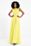 Illusion scoop neckline Chiffon bridesmaid dresses women's formal evening dress gowns