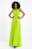 Illusion scoop neckline Chiffon bridesmaid dresses women's formal evening dress gowns