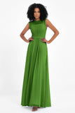 Illusion scoop neckline Chiffon bridesmaid dresses women's formal evening dress gowns