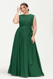 Illusion scoop neckline Chiffon bridesmaid dresses women's formal evening dress gowns