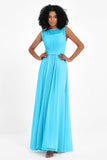 Illusion scoop neckline Chiffon bridesmaid dresses women's formal evening dress gowns