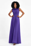 Illusion scoop neckline Chiffon bridesmaid dresses women's formal evening dress gowns