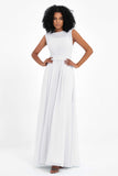 Illusion scoop neckline Chiffon bridesmaid dresses women's formal evening dress gowns