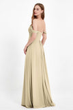 Off the Shoulder Chiffon Empire Bridesmaid Dress Pleated Ruched Long Formal Evening Gowns