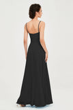 Spaghetti Straps Chiffon Bridesmaid Dress Sweetheart A line Formal Evening Dresses Gowns