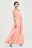 Spaghetti Straps Chiffon Bridesmaid Dress Sweetheart A line Formal Evening Dresses Gowns