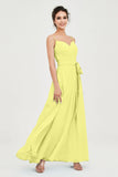 Spaghetti Straps Chiffon Bridesmaid Dress Sweetheart A line Formal Evening Dresses Gowns