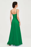 Spaghetti Straps Chiffon Bridesmaid Dress Sweetheart A line Formal Evening Dresses Gowns