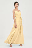 Spaghetti Straps Chiffon Bridesmaid Dress Sweetheart A line Formal Evening Dresses Gowns
