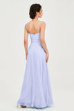 Spaghetti Straps Chiffon Bridesmaid Dress Sweetheart A line Formal Evening Dresses Gowns
