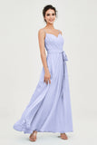 Spaghetti Straps Chiffon Bridesmaid Dress Sweetheart A line Formal Evening Dresses Gowns