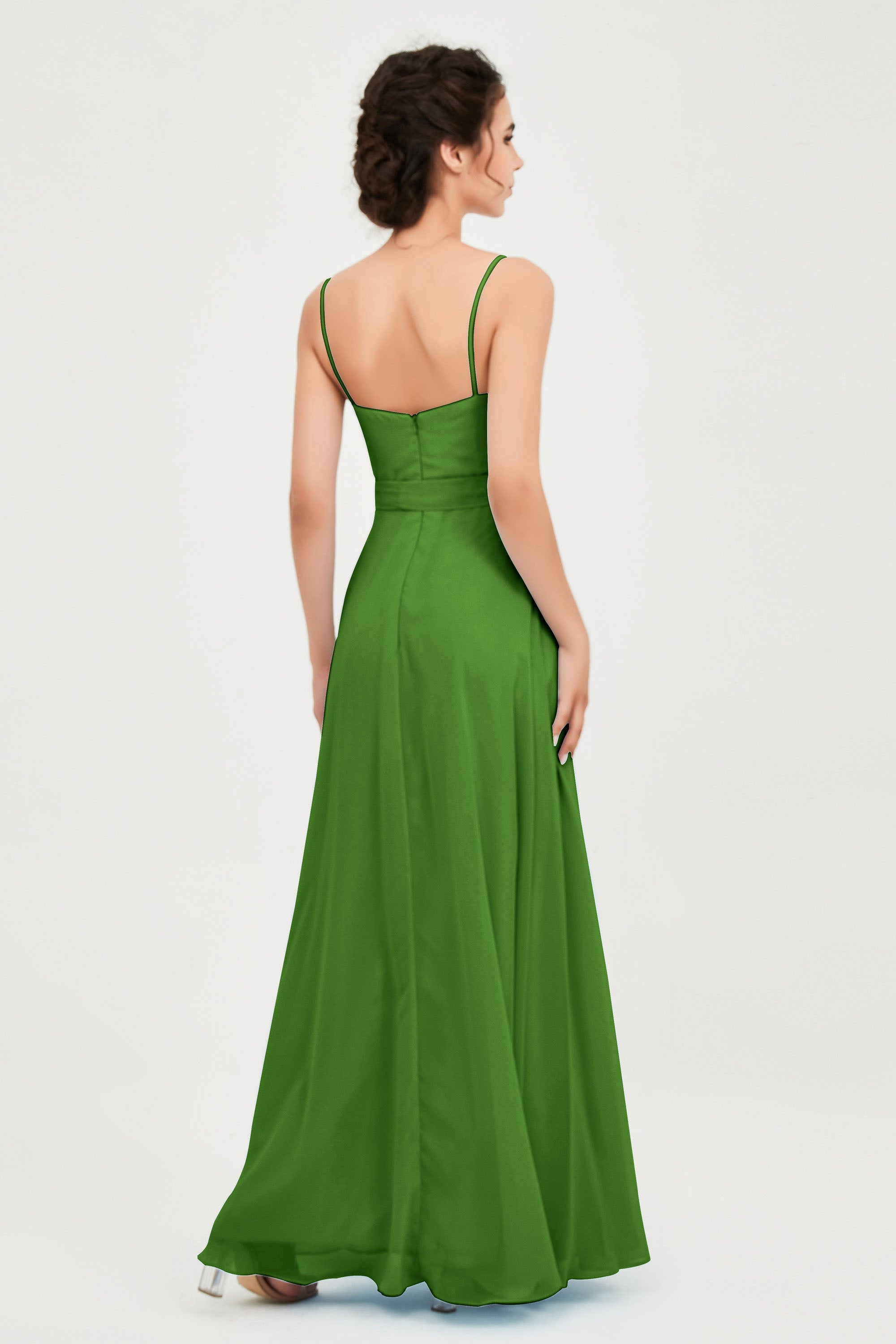 Spaghetti Straps Chiffon Bridesmaid Dress Sweetheart A line Formal Evening Dresses Gowns