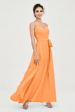Spaghetti Straps Chiffon Bridesmaid Dress Sweetheart A line Formal Evening Dresses Gowns