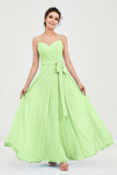 Spaghetti Straps Chiffon Bridesmaid Dress Sweetheart A line Formal Evening Dresses Gowns