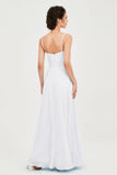Spaghetti Straps Chiffon Bridesmaid Dress Sweetheart A line Formal Evening Dresses Gowns