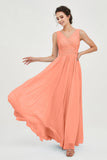 V Neck Natural Chiffon Bridesmaid Dress with Ruched Pleated Formal Evening Dresses Gowns