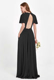 Velvet Women's Formal Evening Dresses Flutter Sleeves Mother of the Bride Dress Gowns
