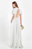 Velvet Women's Formal Evening Dresses Flutter Sleeves Mother of the Bride Dress Gowns