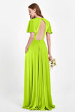 Velvet Women's Formal Evening Dresses Flutter Sleeves Mother of the Bride Dress Gowns