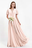 Velvet Women's Formal Evening Dresses Flutter Sleeves Mother of the Bride Dress Gowns