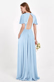 Velvet Women's Formal Evening Dresses Flutter Sleeves Mother of the Bride Dress Gowns