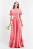 Velvet Women's Formal Evening Dresses Flutter Sleeves Mother of the Bride Dress Gowns