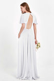 Velvet Women's Formal Evening Dresses Flutter Sleeves Mother of the Bride Dress Gowns