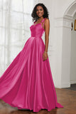 Stretch Satin Cowl Neck Formal Evening Dress Prom Gowns Bridesmaid Dresses with Slit