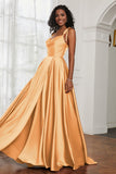 Stretch Satin Cowl Neck Formal Evening Dress Prom Gowns Bridesmaid Dresses with Slit