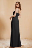 A Line Chiffon Square Bridesmaid Dress With Pockets Formal Evening Prom Dresses Gowns