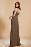 A Line Chiffon Square Bridesmaid Dress With Pockets Formal Evening Prom Dresses Gowns