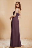 A Line Chiffon Square Bridesmaid Dress With Pockets Formal Evening Prom Dresses Gowns