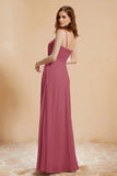 A Line Chiffon Square Bridesmaid Dress With Pockets Formal Evening Prom Dresses Gowns