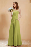 A Line Chiffon Square Bridesmaid Dress With Pockets Formal Evening Prom Dresses Gowns