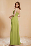 A Line Chiffon Square Bridesmaid Dress With Pockets Formal Evening Prom Dresses Gowns