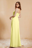 A Line Chiffon Square Bridesmaid Dress With Pockets Formal Evening Prom Dresses Gowns
