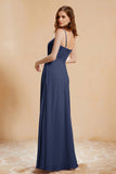 A Line Chiffon Square Bridesmaid Dress With Pockets Formal Evening Prom Dresses Gowns