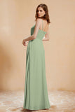 A Line Chiffon Square Bridesmaid Dress With Pockets Formal Evening Prom Dresses Gowns