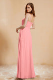 A Line Chiffon Square Bridesmaid Dress With Pockets Formal Evening Prom Dresses Gowns