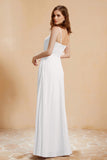 A Line Chiffon Square Bridesmaid Dress With Pockets Formal Evening Prom Dresses Gowns