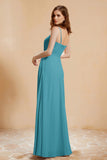 A Line Chiffon Square Bridesmaid Dress With Pockets Formal Evening Prom Dresses Gowns